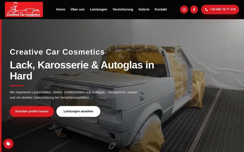 Creative Car Cosmetics ana sayfası